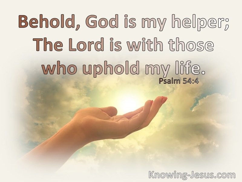 Psalm 54:4 Behold, God Is My Helper (white)